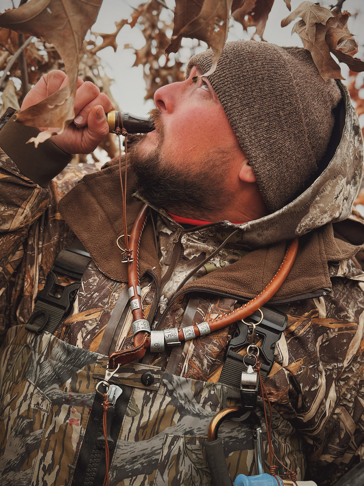 Round Leather Duck Call Lanyard