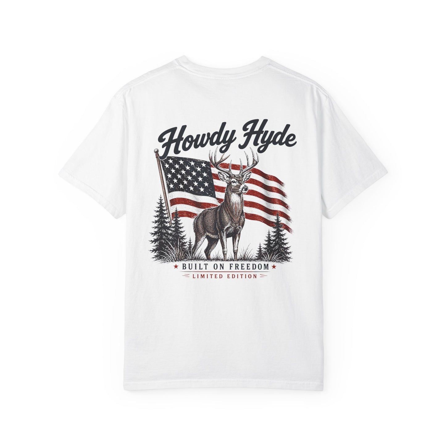 Howdy Hyde Deer T-Shirt — American Flag Patriotic Graphic Tee