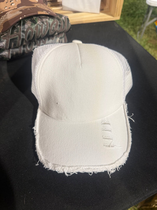 Distressed White Hat